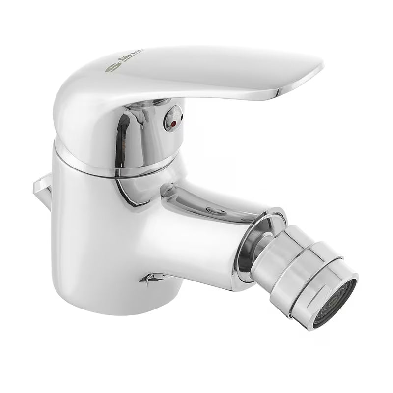 Jednoručna Baterija stojeća miješalica za bide SIKO S-Line Pro s odvodom u kromiranoj izvedbi.