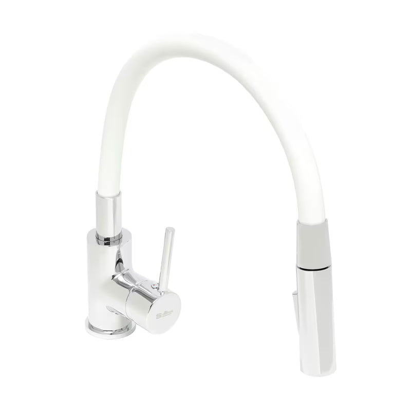 S-Line Pro miješalica za sudoper u bijeloj i krom izvedbi sa silikonskim fleksibilnim izljevom