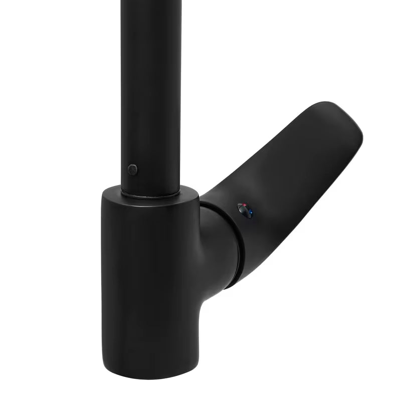 S-Line Pro jednoručna baterija stojeća miješalica za sudoper u crnoj mat izvedbi s okretnim izljevom.