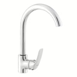 Kromirana jednoručna baterija stojeća miješalica za sudoper S-Line Pro s okretnim izljevom i uvučenim perlatorom.