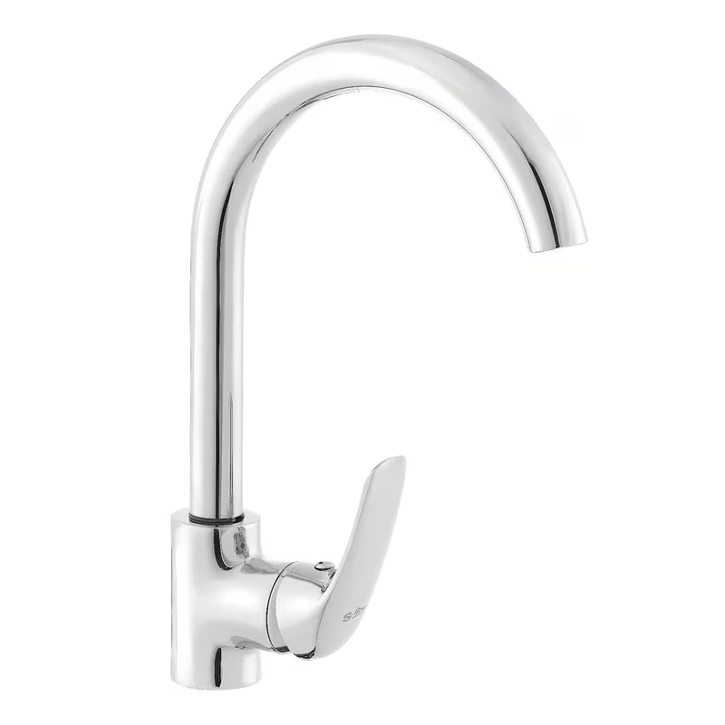 Kromirana jednoručna baterija stojeća miješalica za sudoper S-Line Pro s okretnim izljevom i uvučenim perlatorom.