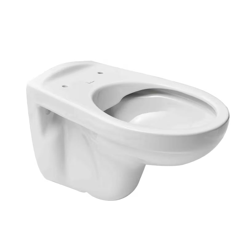 Bijeli viseća WC školjka SIKO S-Line Pro bez sustava za ispiranje s vodoravnim odvodom.