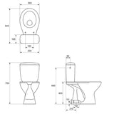 Stojeća WC Školjka kombi S-Line Pro u bijeloj boji s dubokim ispiranjem i dvokoličinskim ispiranjem 3/6 l
