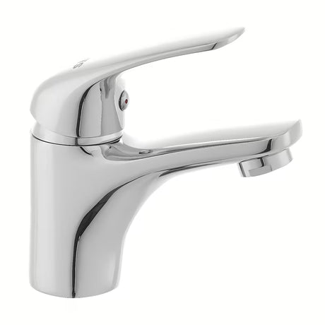 Kromirana jednoručna baterija stojeća miješalica za umivaonik S-Line Pro bez odvoda zaobljenog dizajna.