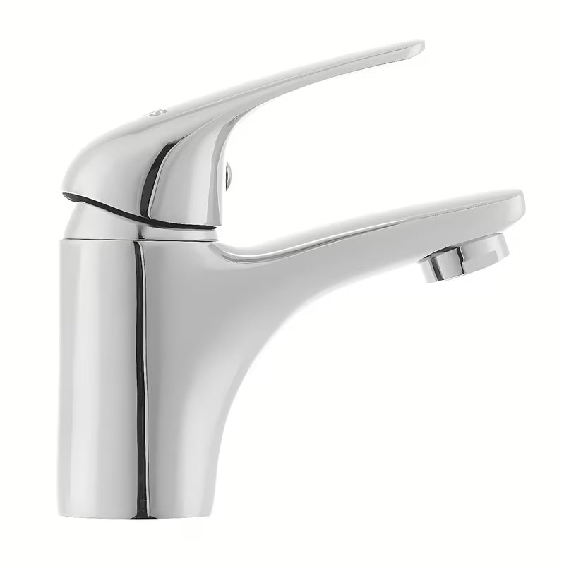 Kromirana jednoručna baterija stojeća miješalica za umivaonik S-Line Pro bez odvoda zaobljenog dizajna.