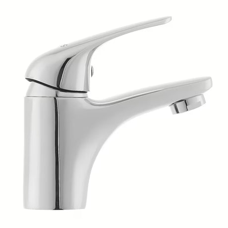 Kromirana jednoručna baterija stojeća miješalica za umivaonik S-Line Pro bez odvoda zaobljenog dizajna.