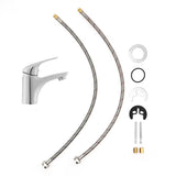 Kromirana jednoručna baterija stojeća miješalica za umivaonik S-Line Pro bez odvoda zaobljenog dizajna.