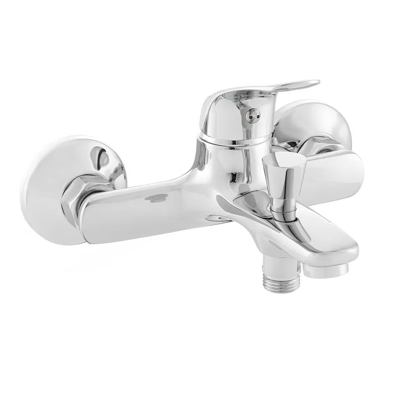 Jednoručna Baterija zidna miješalica za kadu S-Line Pro u krom izvedbi sa zaobljenim dizajnom