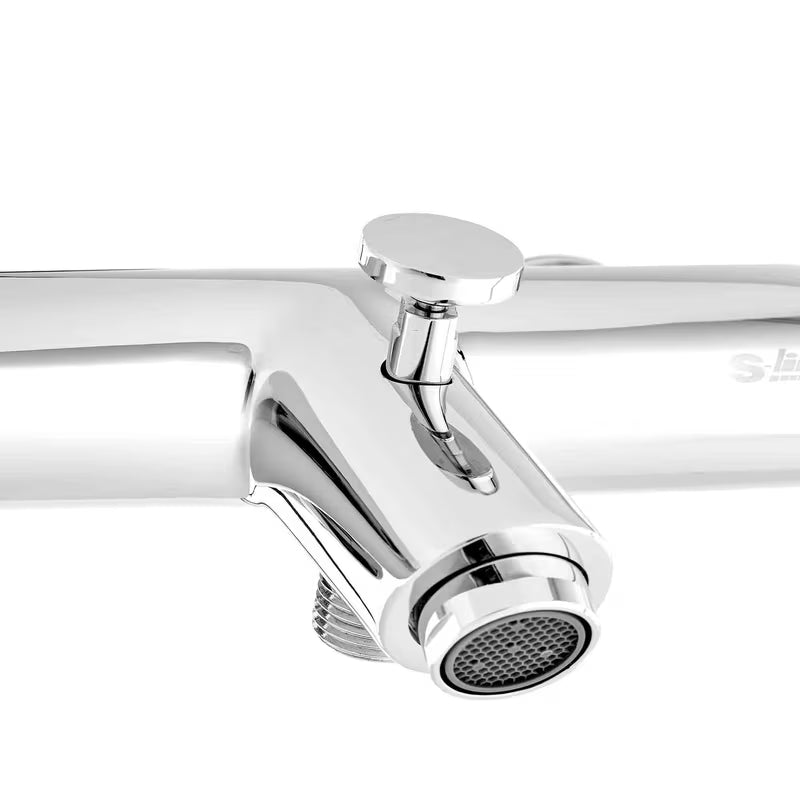 Termostatska zidna miješalica za kadu S-Line Pro u kromiranoj izvedbi sa zaobljenim dizajnom.