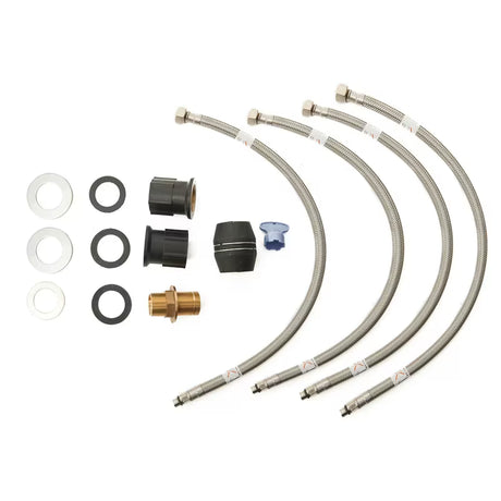 Kromirana miješalica za kadu S-Line Pro na rub kade s tuš setom s ručicom za upravljanje.