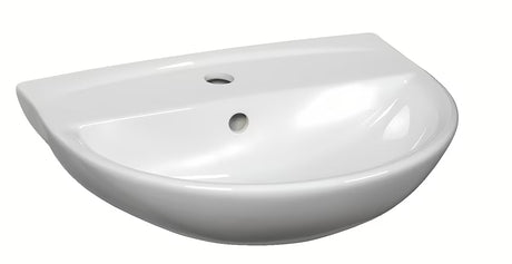 Bijeli viseći umivaonik S-Line Pro s preljevom i otvorom za pro slavinu u sredini