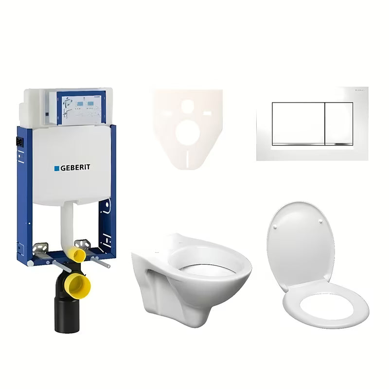 Viseći WC set S-Line Pro s modulom Geberit Kombifix, tipkom Sigma 30 i daskom za WC školjke