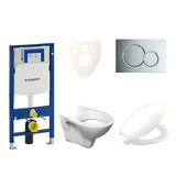 Viseći WC set S-line Pro s modulom Geberit Duofix, daskom za WC URBAN i tipkom Sigma 01 u krom izvedbi.