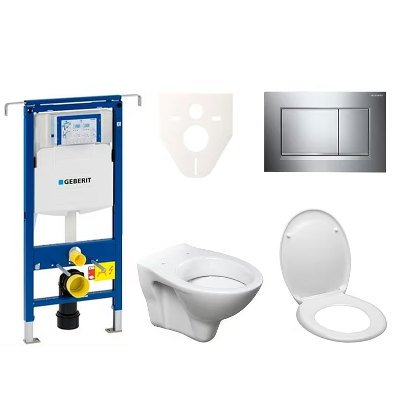 Viseći WC set S-Line Pro s modulom Geberit Duofix, tipkom Sigma 30 i daskom za WC školjke