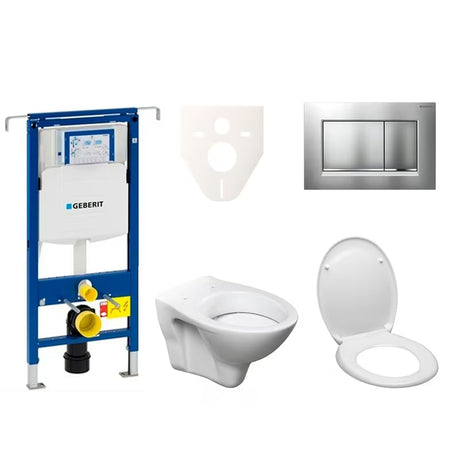 Viseći WC set S-Line Pro s modulom Geberit Duofix, sjedalom i tipkom Sigma 30