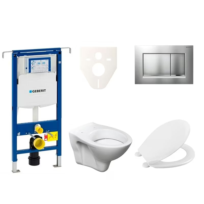 Viseći WC set S-Line Pro s modulom Geberit Duofix, sjedalom URBAN i tipkom Sigma 30.