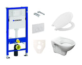 Viseći WC set S-Line Pro s modulom Geberit Duofix, sjedalom URBAN i bijelom tipkom Delta 21