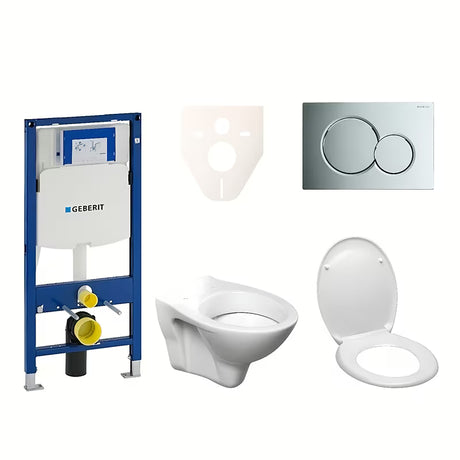 Viseći WC set S-Line Pro s modulom Geberit Duofix, tipkom Sigma 01 i WC školjke sjedalom