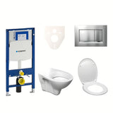Viseći WC set S-Line Pro s modulom Geberit Duofix, sjedalom, tipkom Sigma 30 i zvučnoizolacijskim umetkom