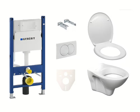 Viseći WC set S-line Pro s modulom Geberit Duofix, tipkom Delta 20 i sjedalom
