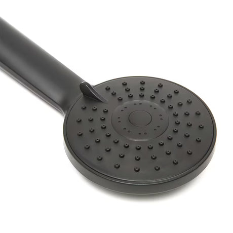 Ručni tuš S-Line Pro u mat crnoj izvedbi s okruglim dizajnom i tri vrste mlaza