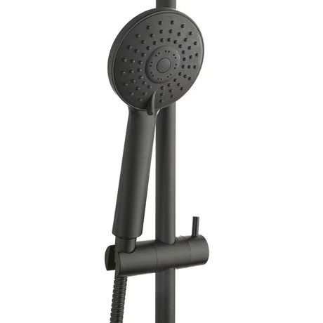 Tuš set S-Line u crnoj mat boji s 3-funkcijskim ručnim tušem i podesivim držačem