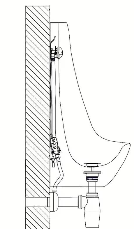 Bijeli keramički pisoar Sanela Domino s infracrvenim senzorom i automatskim ispiranjem