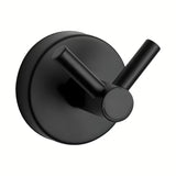 Crni dvostruka kuka Sanela za kupaonicu s mogućnošću montaže lijepljenjem ili bušenjem.