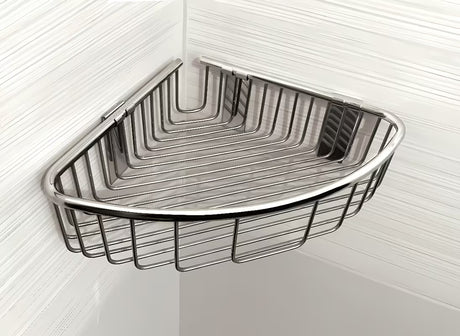 Sjajna kutna polica Sanela od nehrđajućeg čelika za kupaonicu pro odlaganje kozmetike i dodataka