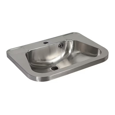 Viseće nehrđajući umivaonik Sanela Supersteel 56 x 42 cm s otvorom pro za stojeću slavinu i preljevom