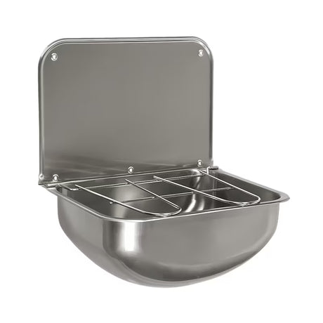 viseća servisni izljevnik od nehrđajućeg čelika Sanela sa stražnjom stijenkom i rešetkom u mat izvedbi