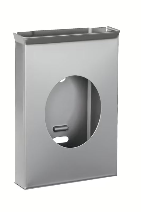 Nehrđajući dozator higijenskih vrećica  Sanela s mat površinom u krom izgledu.