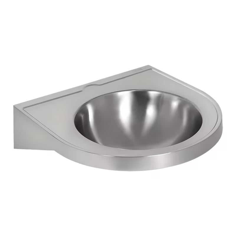 Viseće nehrđajući umivaonik Sanela Supersteel pro za osobe s invaliditetom s utorima za sapun