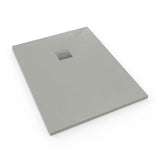 Šedá obdélníková sprchová vanička SAT Alek z litého mramoru 100x80 cm s nízkou výškou