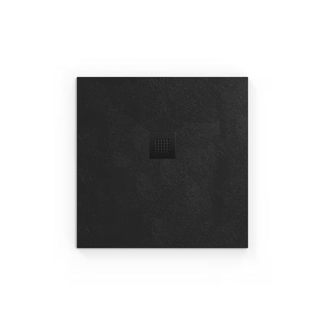 Crna kvadratna tuš kada SAT Alek 90x90 cm od lijevanog mramora, niskog profila