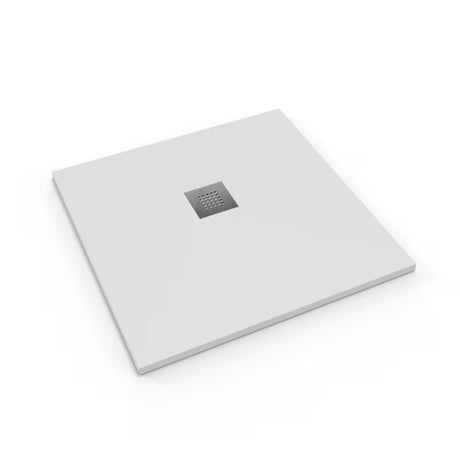 Bijela kvadratna tuš kada SAT Alek 80x80 cm od lijevanog mramora, niske visine