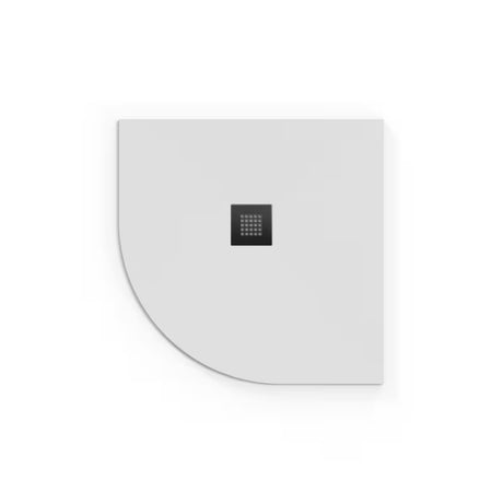 Bijela polukružna tuš kada SAT Alek 90x90 cm od lijevanog mramora, niske visine