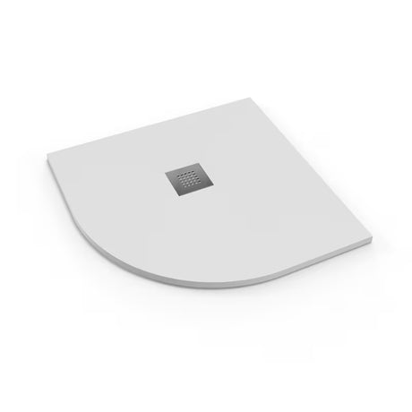 Bijela polukružna tuš kada SAT Alek 90x90 cm od lijevanog mramora, niske visine