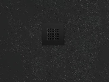 Crna polukružna tuš kada SAT Alek 90x90 cm od lijevanog mramora.