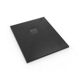 Crna pravokutna tuš kada SAT Alek 100x80 cm od lijevanog mramora s niskom visinom