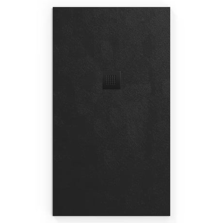 Crna pravokutna tuš kada SAT Alek od lijevanog mramora 160x90 cm, niske visine