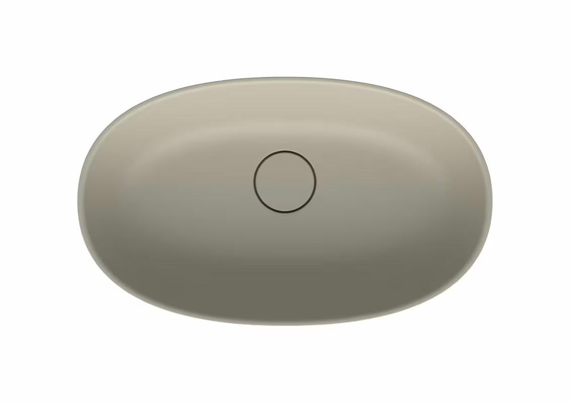 Bež umivaonik na ploču SAT Aula 60x36 cm od lijevanog mramora bez preljeva