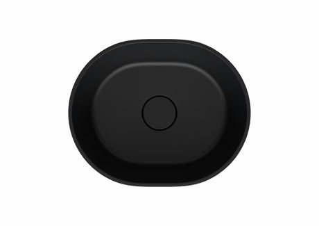 Crni umivaonik na ploču SAT Aula od lijevanog mramora, dimenzija 47x38 cm