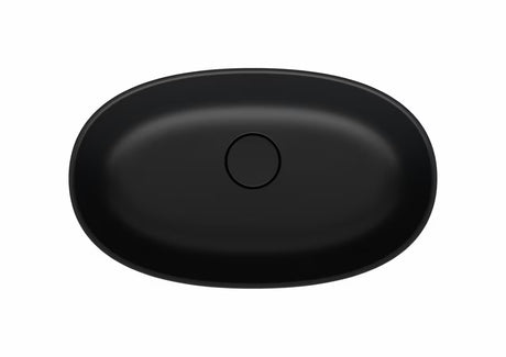 Crni umivaonik na ploču SAT Aula od lijevanog mramora, dimenzija 60x36 cm