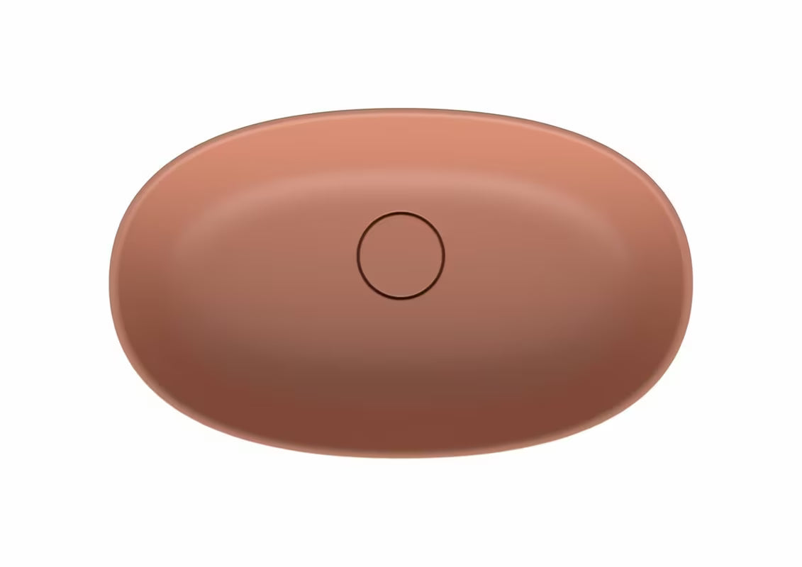 Ružičasti umivaonik na ploču SAT Aula 60x36 cm od lijevanog mramora bez preljeva