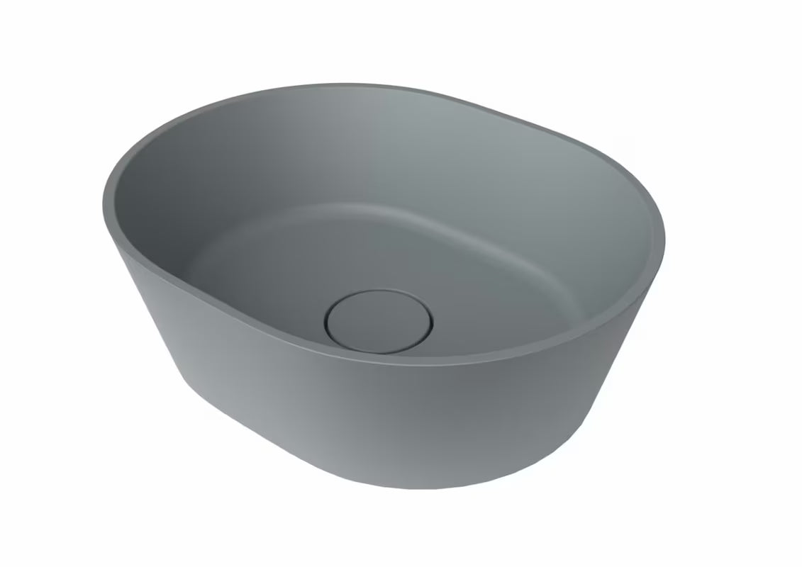 Svijetlosivi umivaonik na ploču SAT Aula 47x38 cm od lijevanog mramora bez preljeva