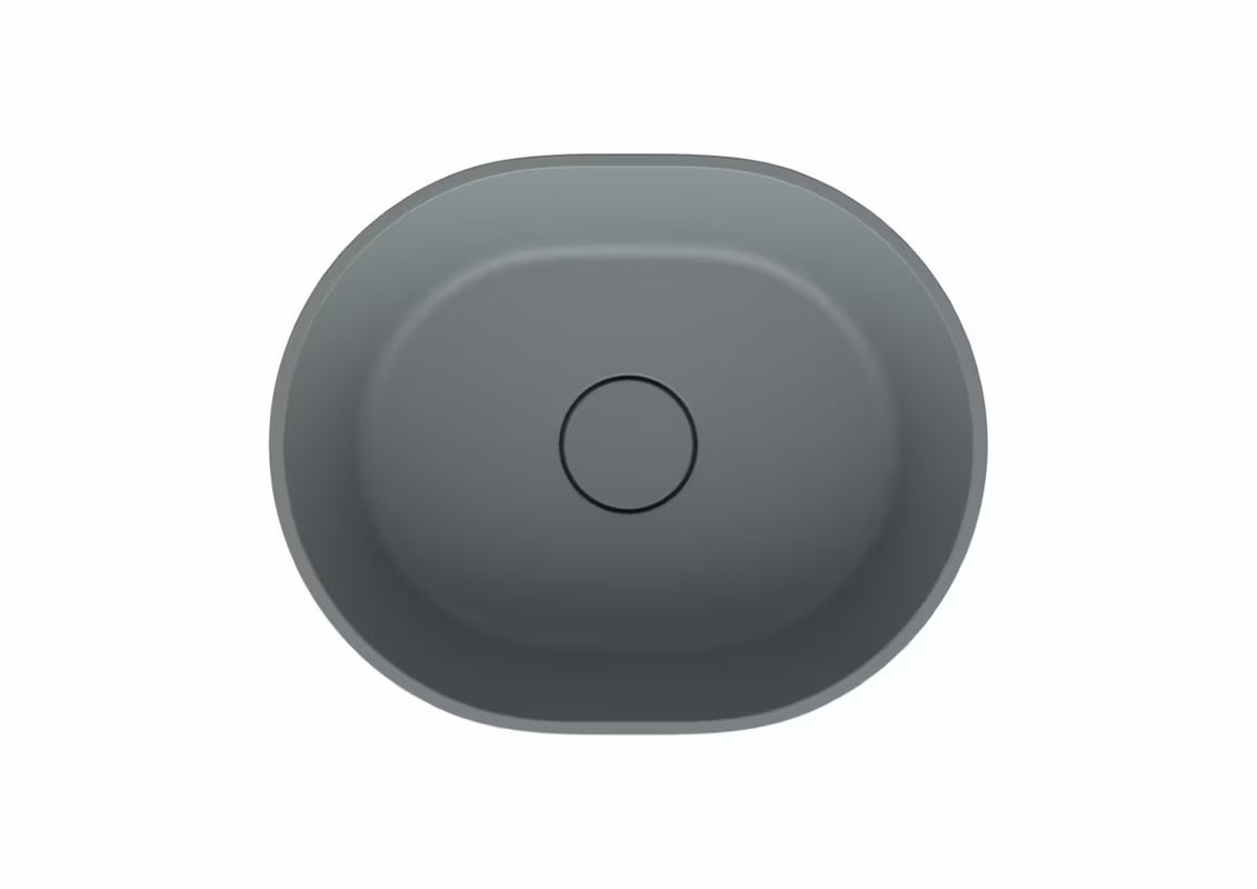 Svijetlosivi umivaonik na ploču SAT Aula 47x38 cm od lijevanog mramora bez preljeva