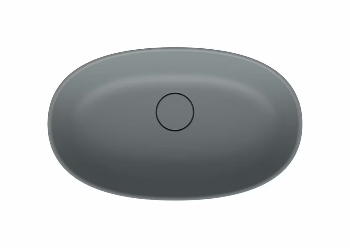 Svijetlosivi umivaonik na ploču SAT Aula 60x36 cm od lijevanog mramora bez preljeva