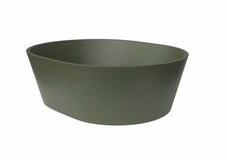 Zeleni umivaonik na ploču SAT Aula od lijevanog mramora bez otvora za miješalicu i bez preljeva