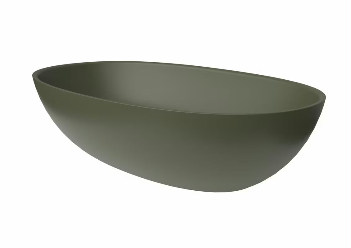 Zeleni umivaonik na ploču SAT Aula 60x36 cm od lijevanog mramora bez preljeva